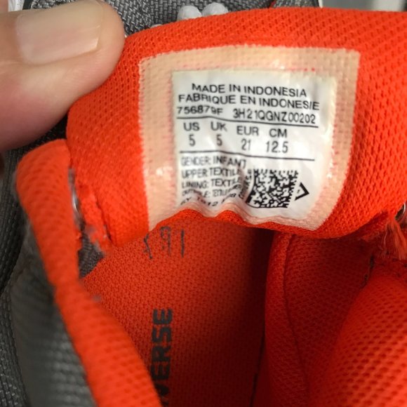 CONVERSE INFANT TODDLER SHOES SNEAKERS ALL STAR HI-TOP Sz 5 Color Gray EUC - Picture 6 of 6